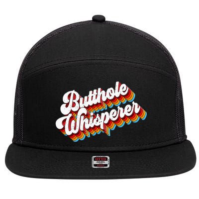 Butthole Whisperer Sarcastic Jokes Retro 7 Panel Mesh Trucker Snapback Hat