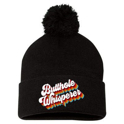 Butthole Whisperer Sarcastic Jokes Retro Pom Pom 12in Knit Beanie