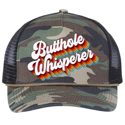 Butthole Whisperer Sarcastic Jokes Retro Retro Rope Trucker Hat Cap