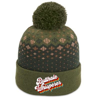 Butthole Whisperer Sarcastic Jokes Retro The Baniff Cuffed Pom Beanie