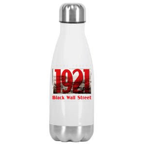 Black Wall Street 1921 Greenwood Tulsa Black History Gift Stainless Steel Insulated Water Bottle