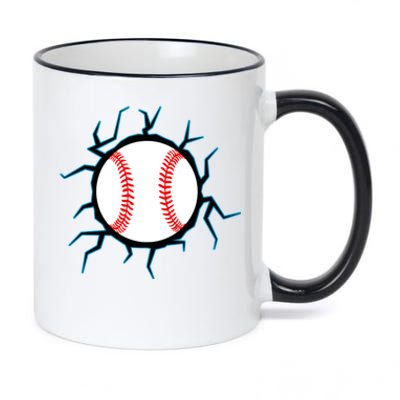 Baseball Window Smash 11oz Black Color Changing Mug