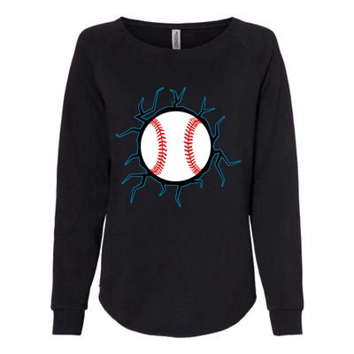 Baseball Window Smash Womens California Wash Sweatshirt