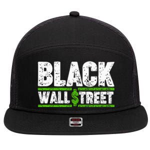 Black Wall Street 7 Panel Mesh Trucker Snapback Hat