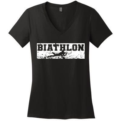Biathlon Winter Sport Women's V-Neck T-Shirt