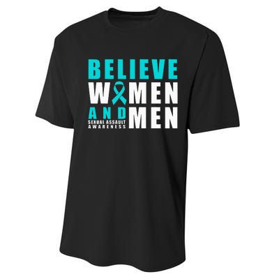 Belive Women & Sexual Assault Awareness Ribbon Performance Sprint T-Shirt