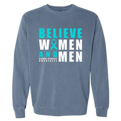 Belive Women & Sexual Assault Awareness Ribbon Garment-Dyed Sweatshirt