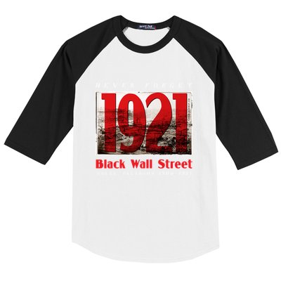 Black Wall Street 1921 Greenwood Tulsa Black History Gift Baseball Sleeve Shirt