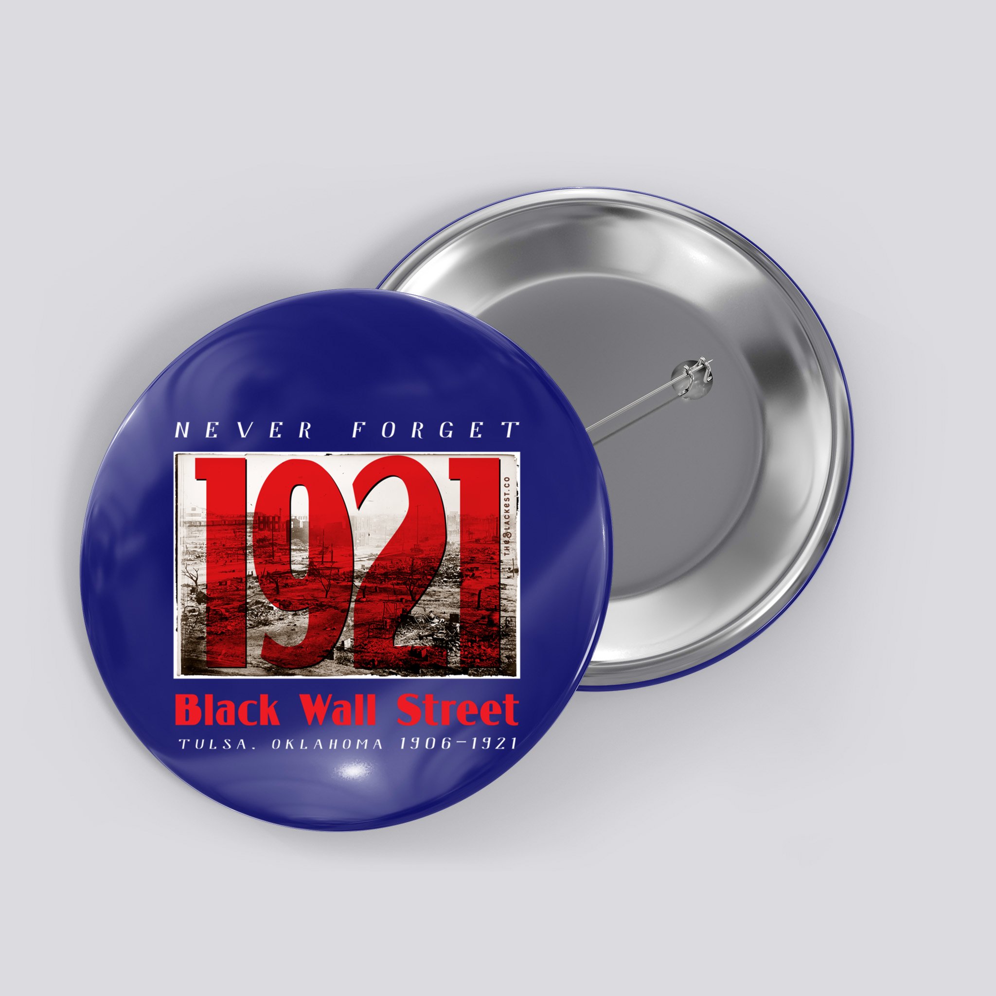 Black Wall Street 1921 Greenwood Tulsa Black History Gift Button