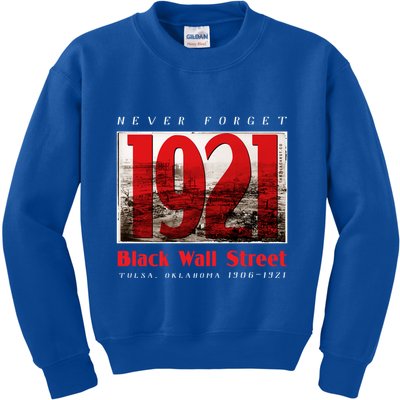 Black Wall Street 1921 Greenwood Tulsa Black History Gift Kids Sweatshirt