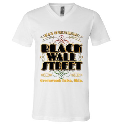 Black Wall Street Greenwood Tulsa Oklahoma History V-Neck T-Shirt