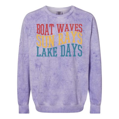 Boat Waves Sun Rays Lake Days Colorblast Crewneck Sweatshirt