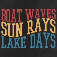 Boat Waves Sun Rays Lake Days 7 Panel Mesh Trucker Snapback Hat