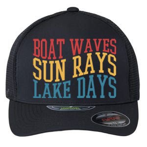 Boat Waves Sun Rays Lake Days Flexfit Unipanel Trucker Cap