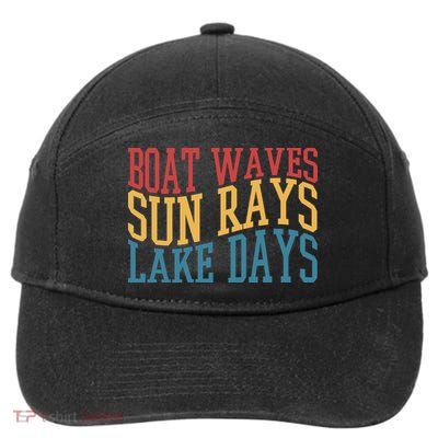 Boat Waves Sun Rays Lake Days 7-Panel Snapback Hat