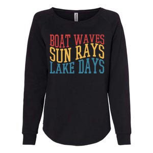 Boat Waves Sun Rays Lake Days Womens California Wash Sweatshirt