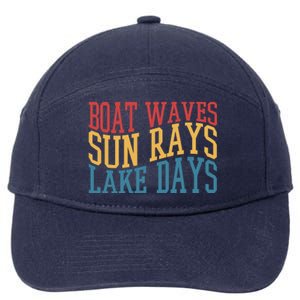 Boat Waves Sun Rays Lake Days 7-Panel Snapback Hat