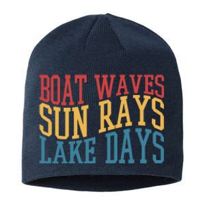 Boat Waves Sun Rays Lake Days Sustainable Beanie