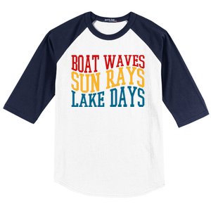 Boat Waves Sun Rays Lake Days Baseball Sleeve Shirt