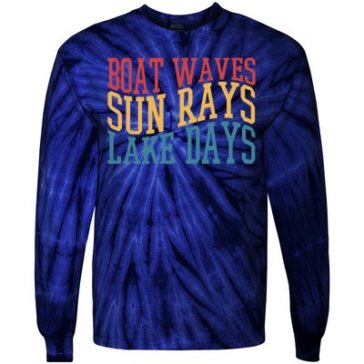 Boat Waves Sun Rays Lake Days Tie-Dye Long Sleeve Shirt