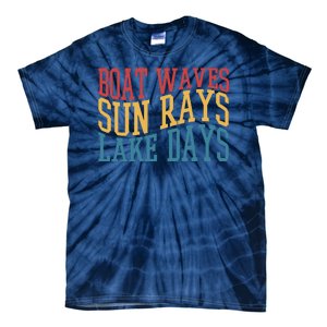 Boat Waves Sun Rays Lake Days Tie-Dye T-Shirt