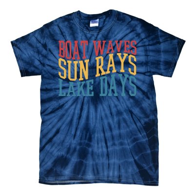 Boat Waves Sun Rays Lake Days Tie-Dye T-Shirt