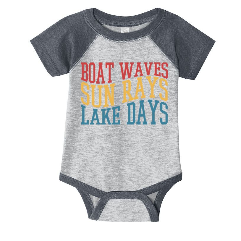 Boat Waves Sun Rays Lake Days Infant Baby Jersey Bodysuit
