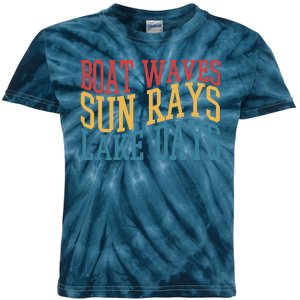 Boat Waves Sun Rays Lake Days Kids Tie-Dye T-Shirt