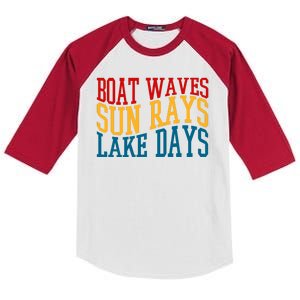 Boat Waves Sun Rays Lake Days Kids Colorblock Raglan Jersey