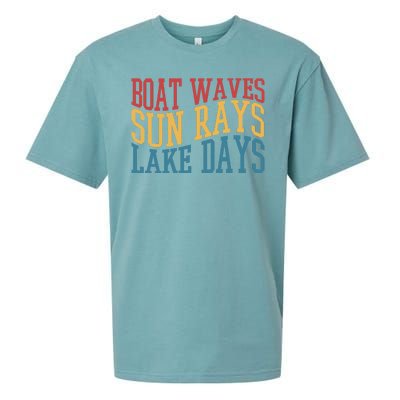 Boat Waves Sun Rays Lake Days Sueded Cloud Jersey T-Shirt