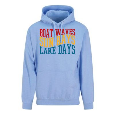 Boat Waves Sun Rays Lake Days Unisex Surf Hoodie