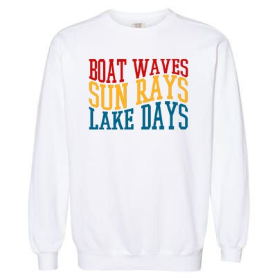 Boat Waves Sun Rays Lake Days Garment-Dyed Sweatshirt