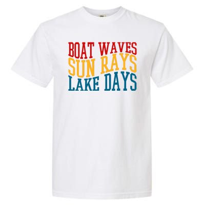 Boat Waves Sun Rays Lake Days Garment-Dyed Heavyweight T-Shirt