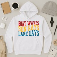 Boat Waves Sun Rays Lake Days Hoodie