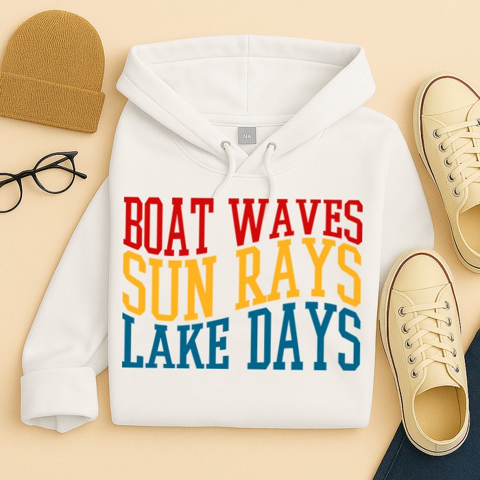 Boat Waves Sun Rays Lake Days Hoodie