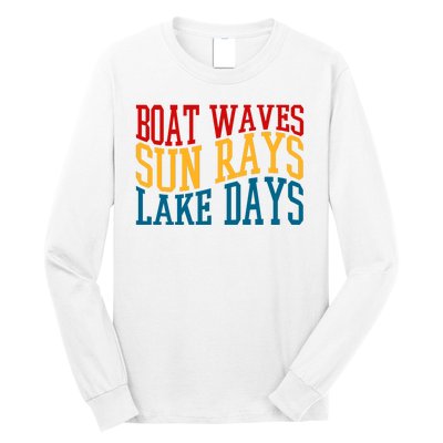 Boat Waves Sun Rays Lake Days Long Sleeve Shirt