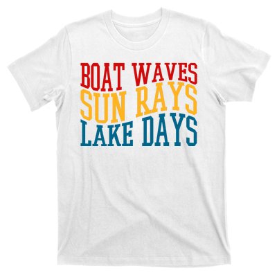 Boat Waves Sun Rays Lake Days T-Shirt