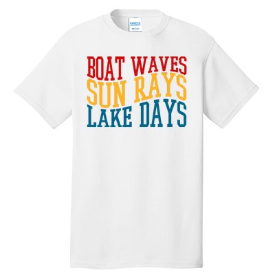 Boat Waves Sun Rays Lake Days Tall T-Shirt