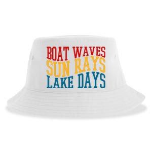 Boat Waves Sun Rays Lake Days Sustainable Bucket Hat