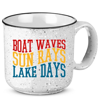 Boat Waves Sun Rays Lake Days 15oz Campfire Ceramic Mug