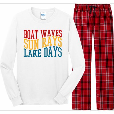 Boat Waves Sun Rays Lake Days Long Sleeve Pajama Set