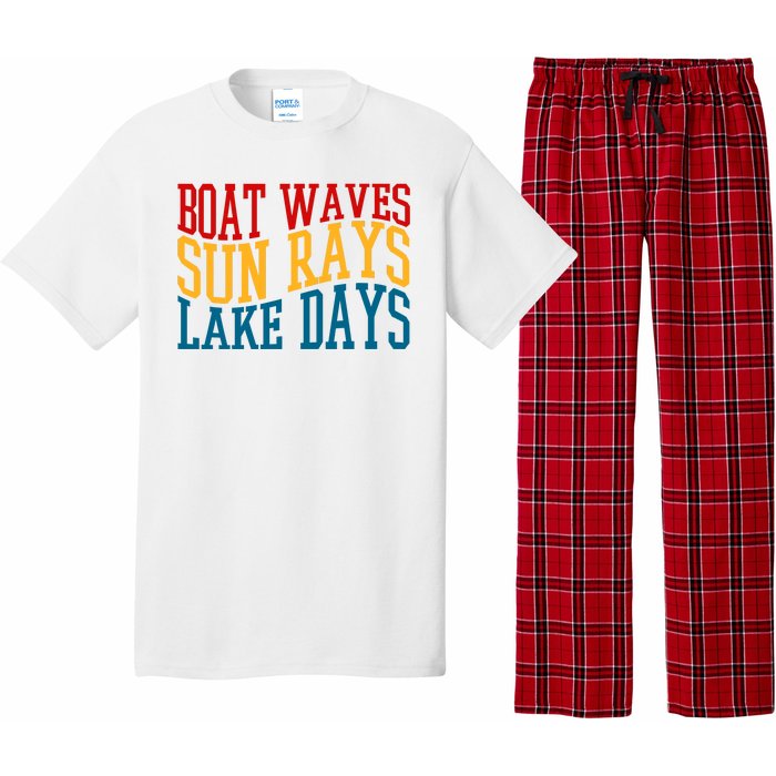 Boat Waves Sun Rays Lake Days Pajama Set