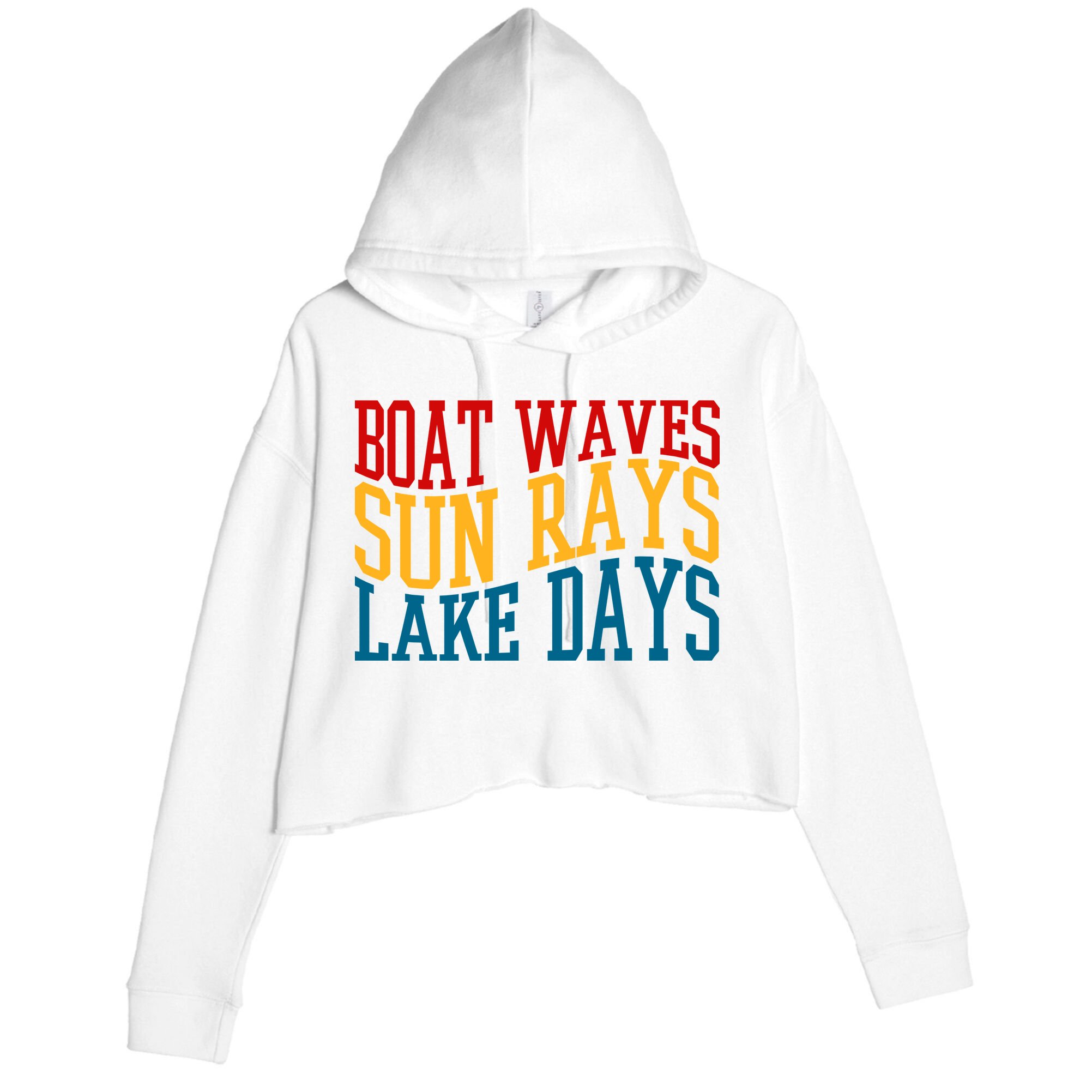 Boat Waves Sun Rays Lake Days Crop Fleece Hoodie