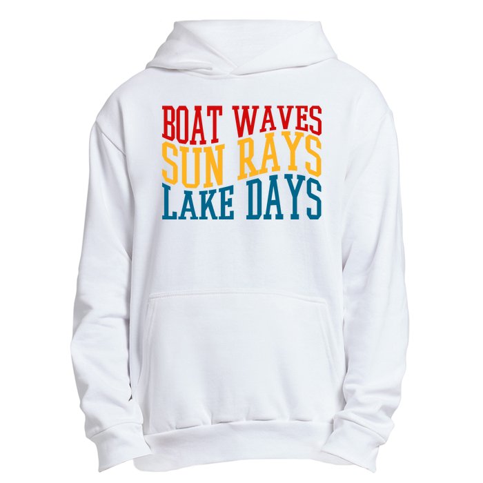 Boat Waves Sun Rays Lake Days Urban Pullover Hoodie