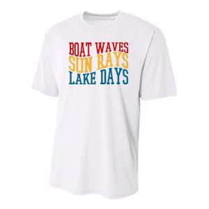 Boat Waves Sun Rays Lake Days Youth Performance Sprint T-Shirt