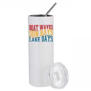 Boat Waves Sun Rays Lake Days Stainless Steel Tumbler