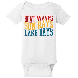 Boat Waves Sun Rays Lake Days Baby Bodysuit