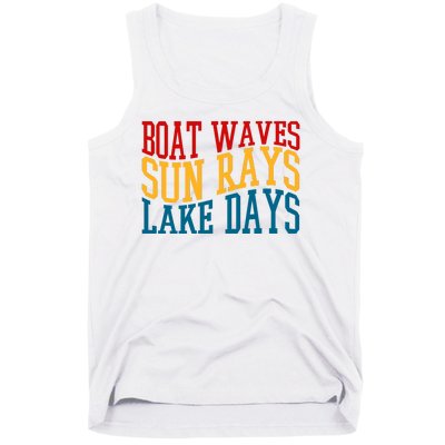 Boat Waves Sun Rays Lake Days Tank Top