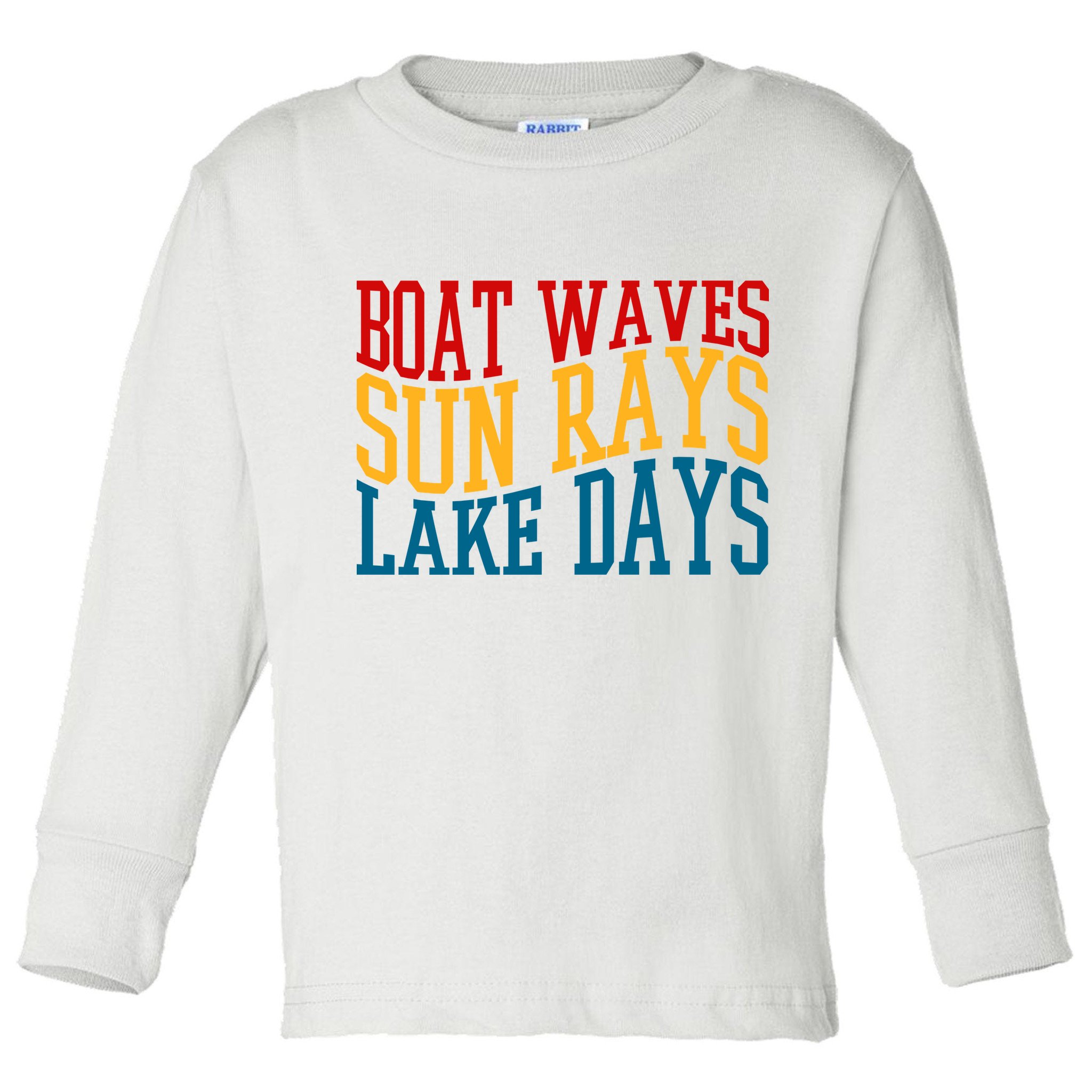 Boat Waves Sun Rays Lake Days Toddler Long Sleeve Shirt