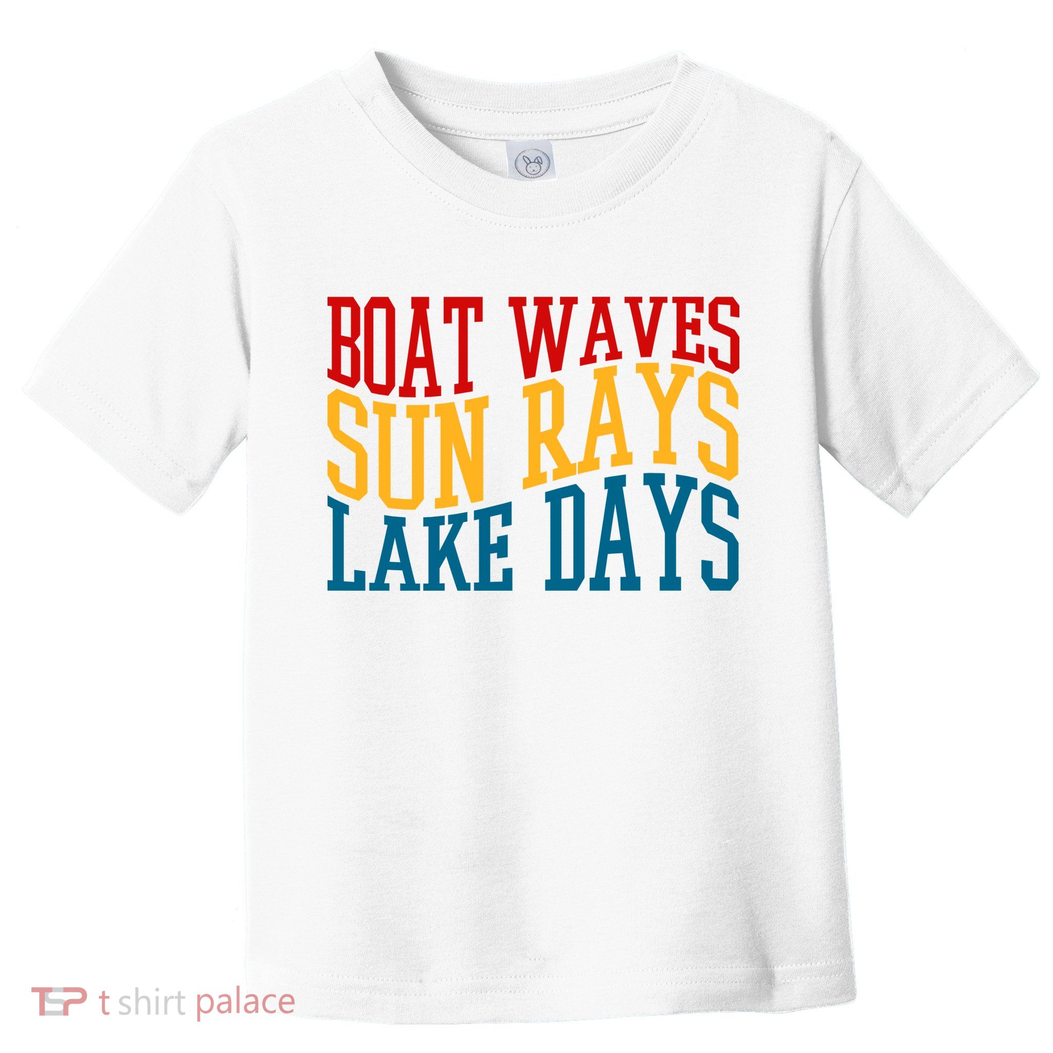 Boat Waves Sun Rays Lake Days Toddler T-Shirt